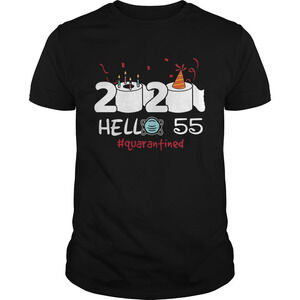 2020 Hello 55 Toilet Paper Birthday Cake Quarantined Social Distancing Shirt